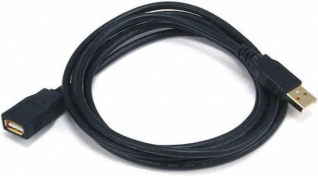 Alt view image 2 of 18 - Monoprice USB 2.0 Extension Cable - 6 Feet - Black | Type-A Male to USB Type-A Female, 28/24AWG, Gold Plated Connectors