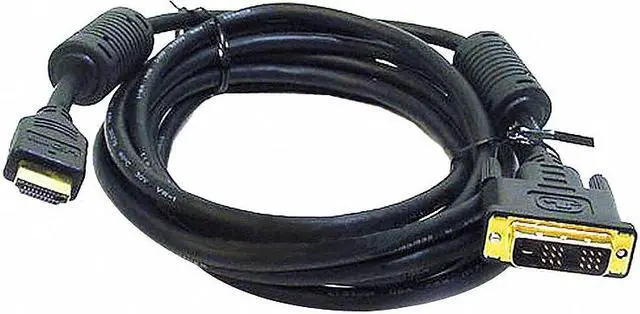 Alt view image 3 of 18 - Monoprice HDMI to DVI Adapter Cable - 6 Feet - Black | High Speed, Video Cable, 28AWG, Ferrite Cores, Compatible with AVCHD / PlayStation 3 and More