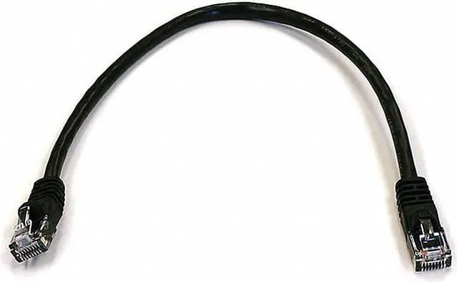 Alt view image 2 of 12 - Monoprice Cat6 Ethernet Patch Cable - 1 Feet - Black | Network Internet Cord - RJ45, Stranded, 550Mhz, UTP, Pure Bare Copper Wire, 24AWG