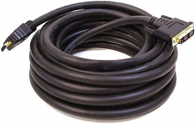 Main image of Monoprice 25ft 26AWG CL2 Standard HDMI to DVI Adapter Cable, Black