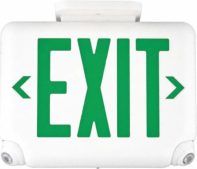 Main image of DUAL-LITE EVCUGWDI Exit Sign with Emergency Lights, White, 1 or 2 Face(s), LED,