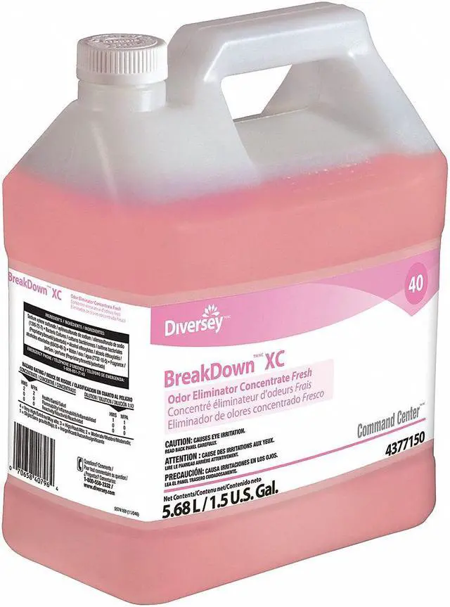 Alt view image 3 of 4 - DIVERSEY 94377150 Liquid Deodorizer,Size 1.5 gal.,Red,PK2