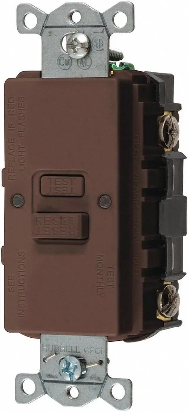 Main image of HUBBELL WIRING DEVICE-KELLEMS GFBFST20 GFCI Receptacle, 20A, 125VAC, 5-20R,