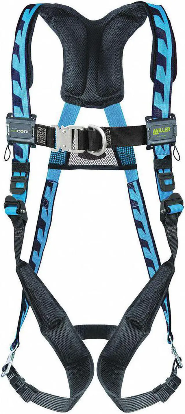 Alt view image 2 of 3 - HONEYWELL MILLER ACF-QCUB Full Body Harness, Vest Style, L/XL, Polyester, Blue