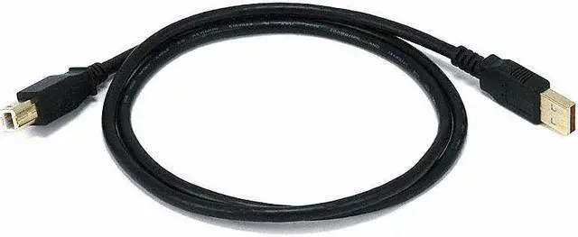 Alt view image 5 of 9 - Monoprice USB 2.0 Cable - 3 Feet - Black | USB Type-A Male to USB Type-B Male, 28/24AWG, Gold Plated