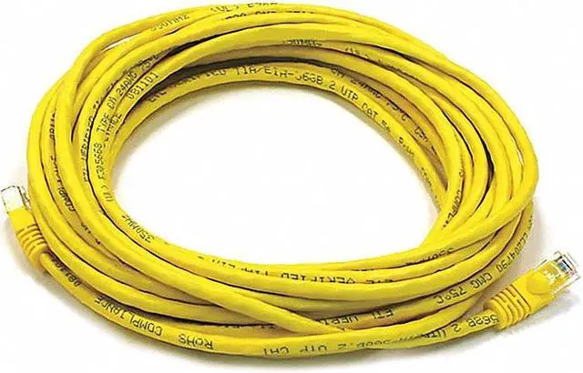 Alt view image 4 of 16 - Monoprice Cat5e Ethernet Patch Cable - 25 Feet - Yellow | Network Internet Cord - RJ45, Stranded, 350Mhz, UTP, Pure Bare Copper Wire, 24AWG