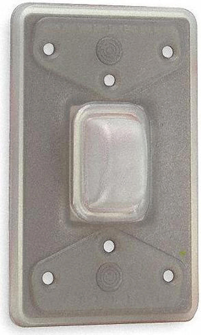 Alt view image 2 of 3 - Weatherproof Wall Plate, Gray, Number of Gangs 1, Weather Resistant Yes