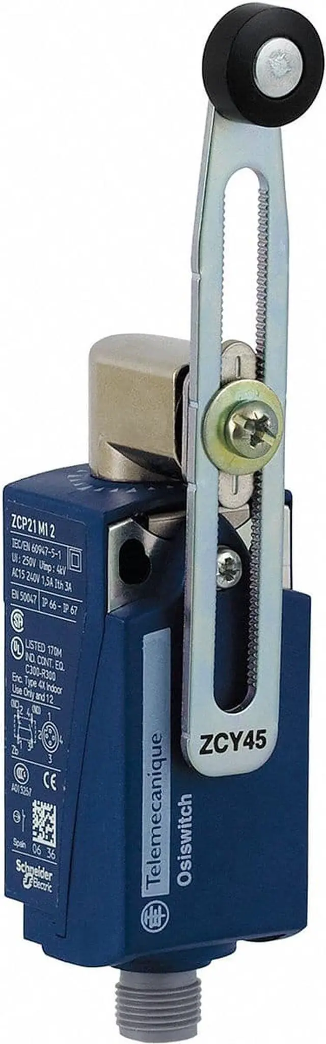 Main image of TELEMECANIQUE SENSORS XCKP2145M12 Limit Switch, Adjustable Roller Lever,