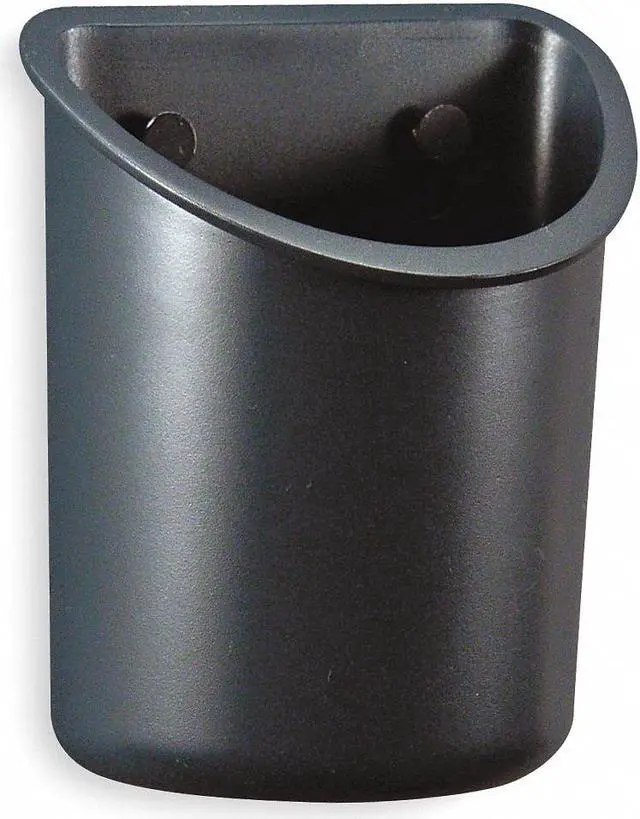 Main image of Officemate Gray Pencil Cup, Plastic, 5" Height, 4-1/4" Width, 2-1/2" Depth 29032