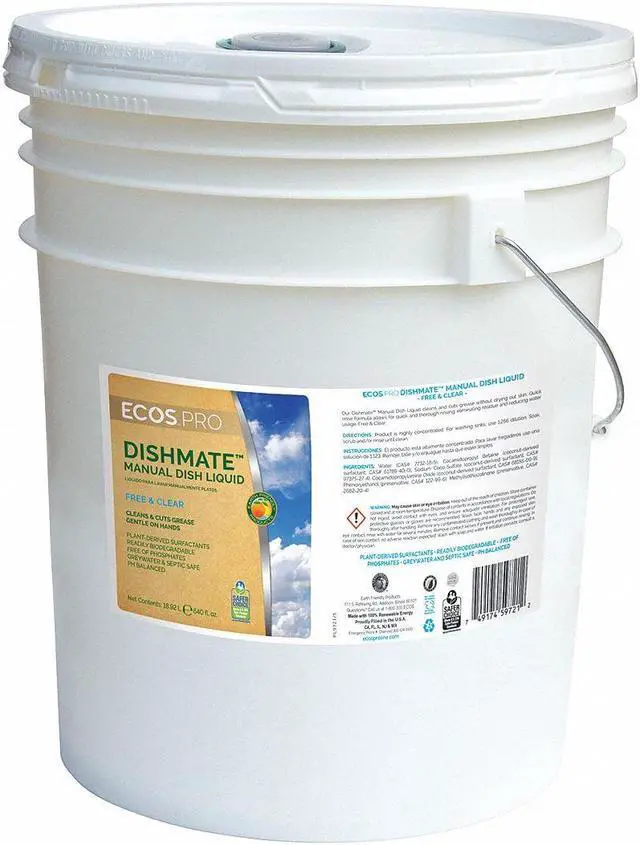 Alt view image 2 of 4 - ECOS PRO PL9721/05 Liquid Dish Soap, 5 gal, Bucket, Concentrated, Unscented