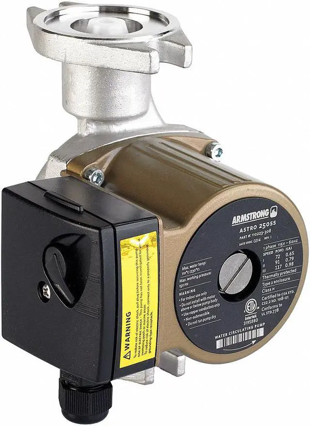 Alt view image 2 of 2 - ARMSTRONG 110223-308 Hot Water Circulating Pump, 1/6 hp, 115V, 1 Phase, Flange