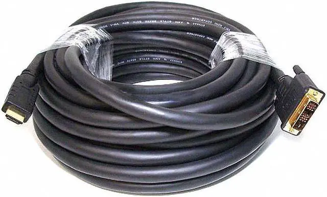 Alt view image 5 of 18 - Monoprice 50ft 22AWG CL2 Standard HDMI to DVI Adapter Cable - Black