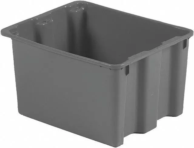 Main image of LEWISBINS SN2117-12 Gray Hang & Stack Storage Bin, Plastic, Gray, 12 in H, 17