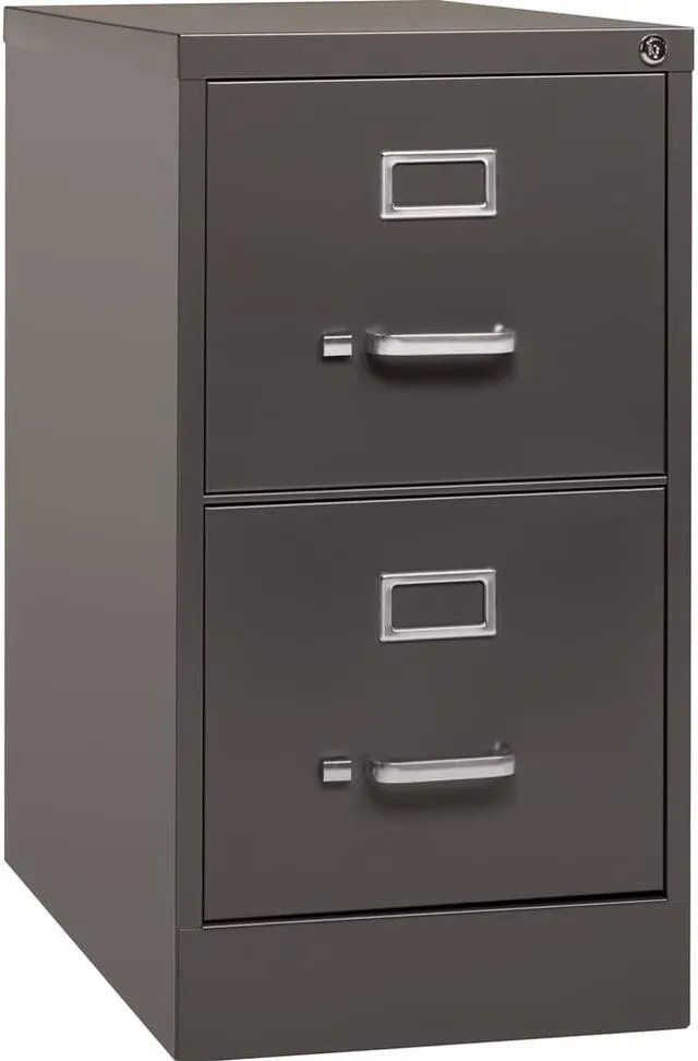 Alt view image 3 of 14 - Lorell LLR60156 Vertical File, 2 Drawer, 15 in. x 26.5 in. x 28.38 in., Medium Tone