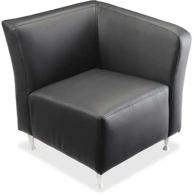 Alt view image 2 of 3 - Lorell Lounge Chair w/Left Arm Leather 26-3/4"x29"x29-1/2" BK 86919