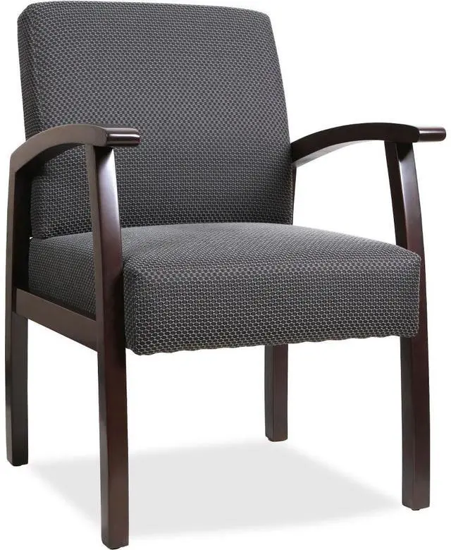 Alt view image 3 of 16 - Lorell Guest Chairs 24"x25"x35-1/2" Charcoal/Espresso frame 68555
