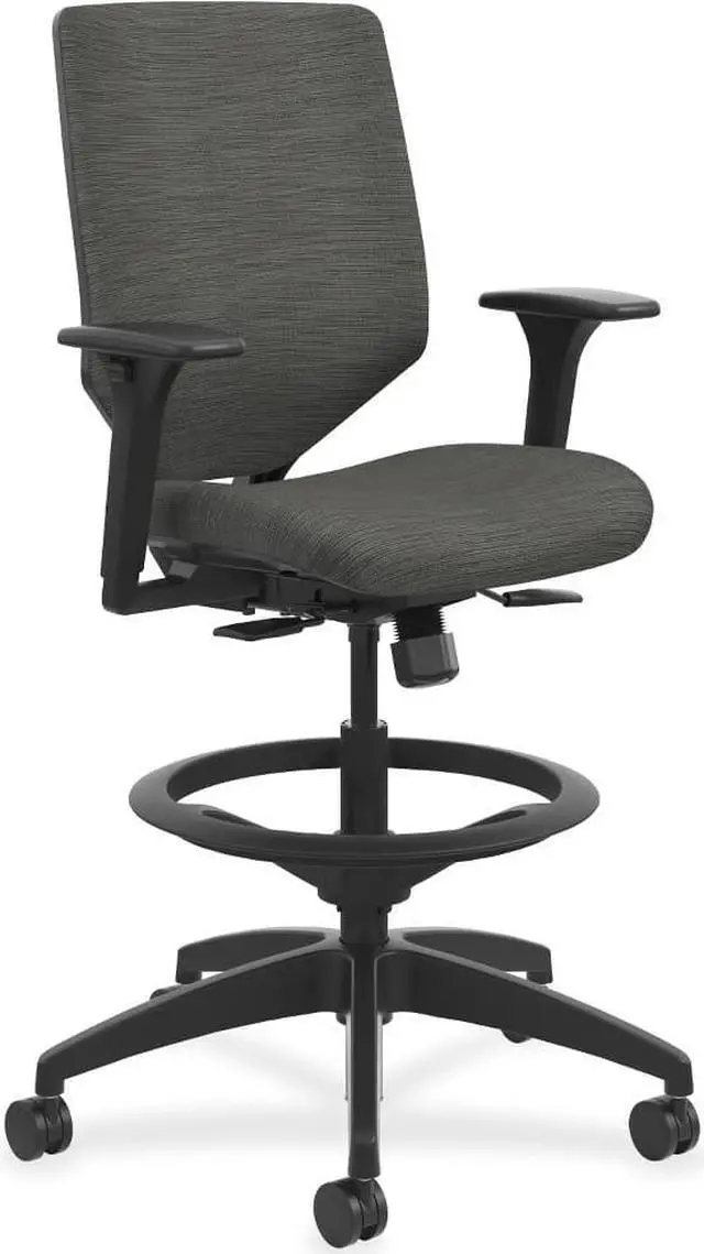 Alt view image 2 of 7 - HON SVSU1ACLCO10 Solve Series Upholstered Back Task Stool, Ink