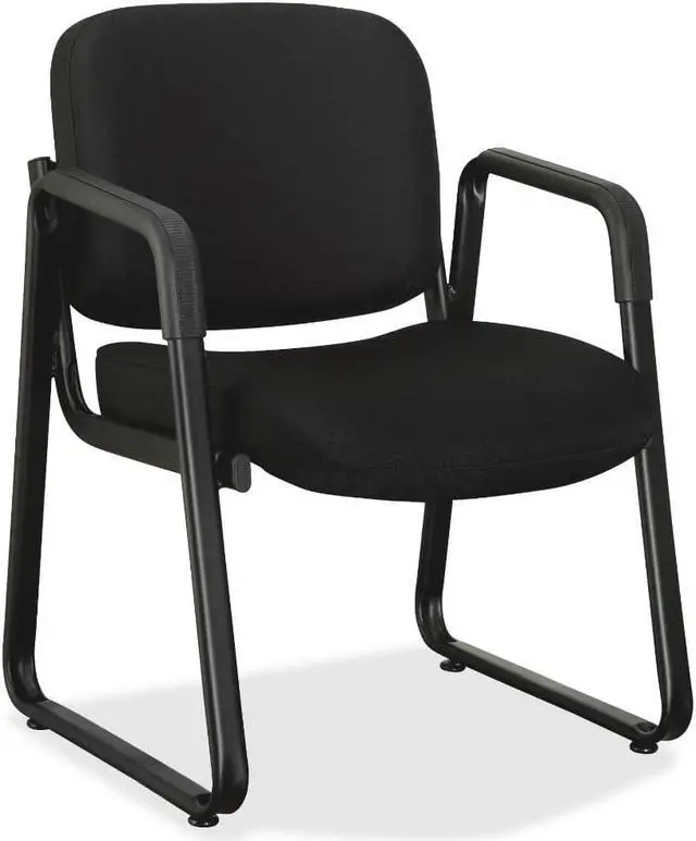 Alt view image 4 of 11 - Lorell Guest Chair 24-3/4"x26"x33-1/2" Black Fabric 84576