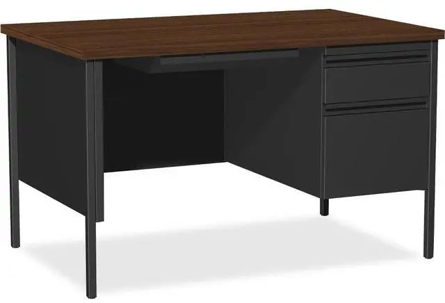 Alt view image 2 of 11 - Lorell Right Single Ped. Desk RH 48"x30"x29-1/2" Black Walnut 66902