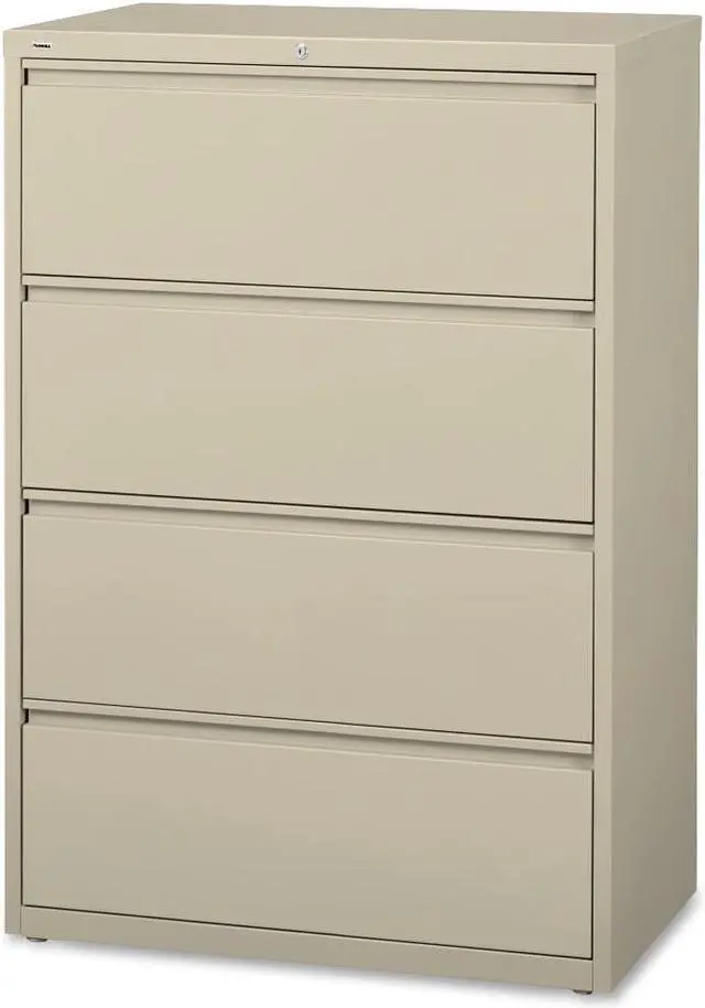 Alt view image 4 of 8 - Lorell Lateral File 4-Drawer 42"x18-5/8"x52-1/2" Putty 60435
