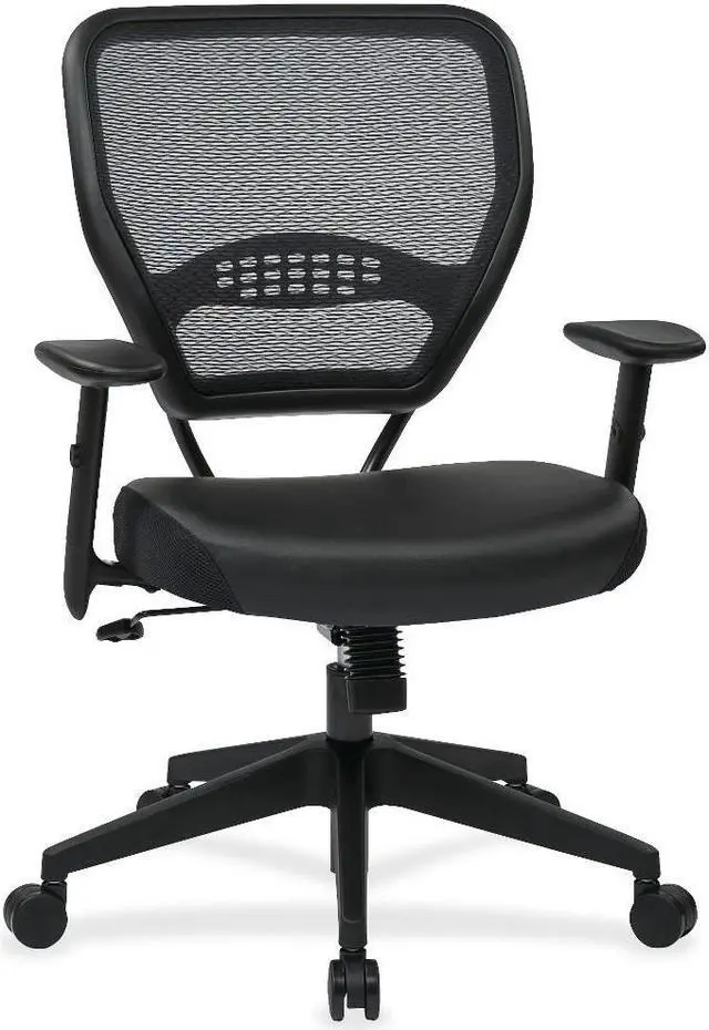 Alt view image 12 of 12 - Office Star 5700E - Space Seating Professional Dark Air Grid Back Managers Chair with Black Eco Leather Seat