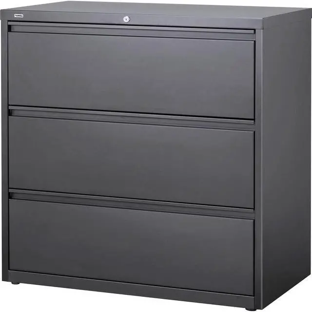 Alt view image 3 of 11 - Lorell Lateral File 3-Drawer 42"x18-5/8"x40-1/4" Charcoal 60405