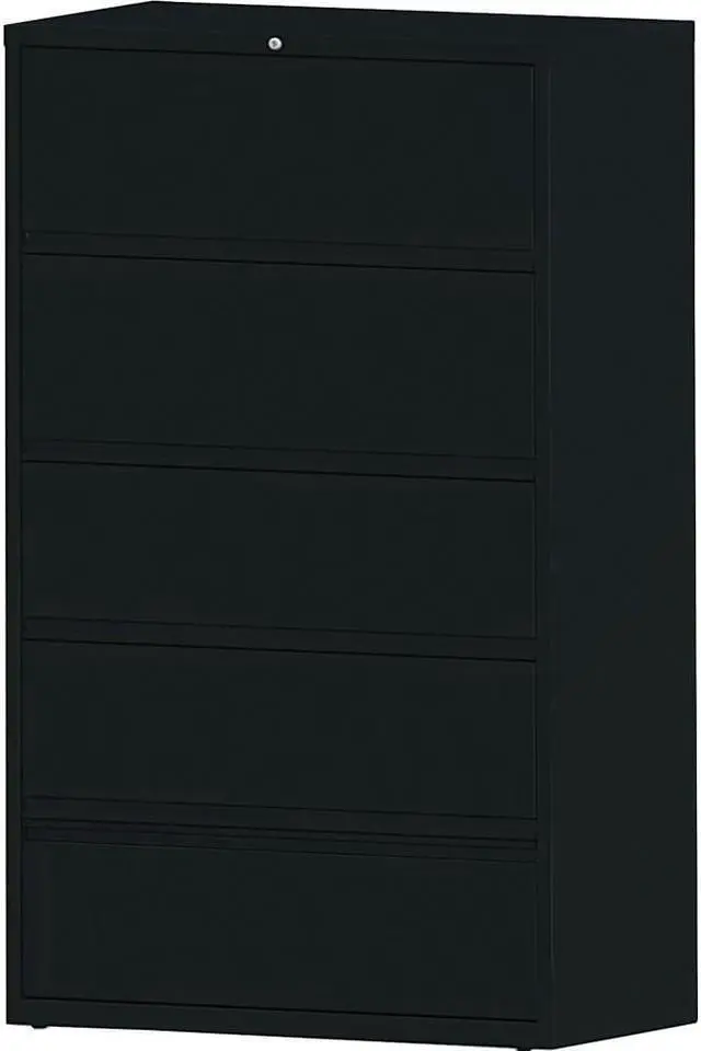 Alt view image 4 of 8 - Lorell Lateral File RCD 5-Drawer 42"x18-5/8"x68-3/4" Black 43517