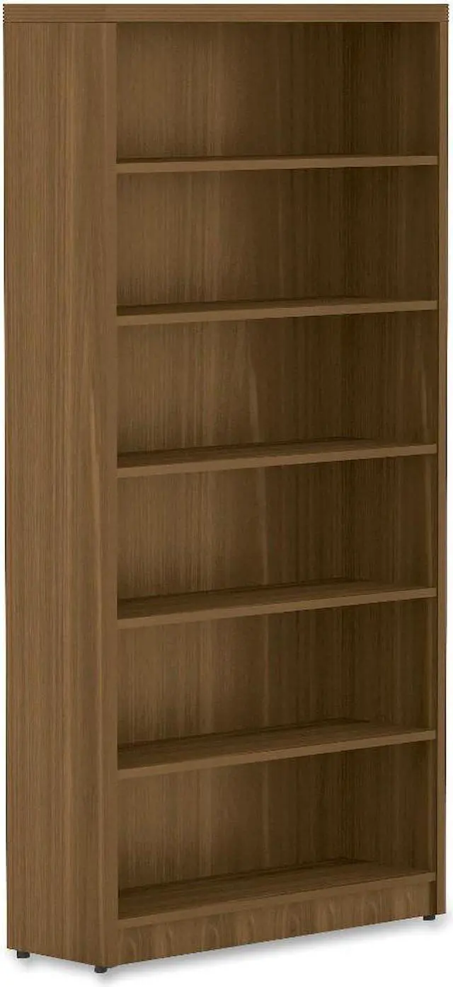 Alt view image 3 of 5 - Lorell Top 1-1/2" Bookshelf 12-1/2"x36"x74" Walnut 34315