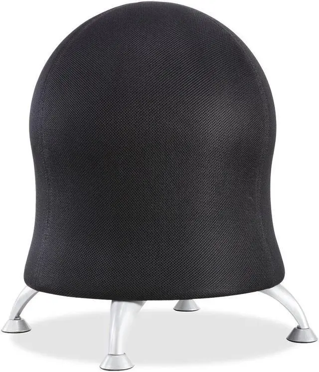 Alt view image 5 of 7 - Safco Zenergy Ball Chair 22 1/2" Diameter x 23" High Black/Silver 4750BL