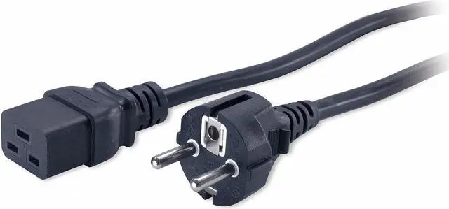 Alt view image 3 of 5 - Power Cord, C19 to Schuko CEE 7, 8.2Ft, 16A