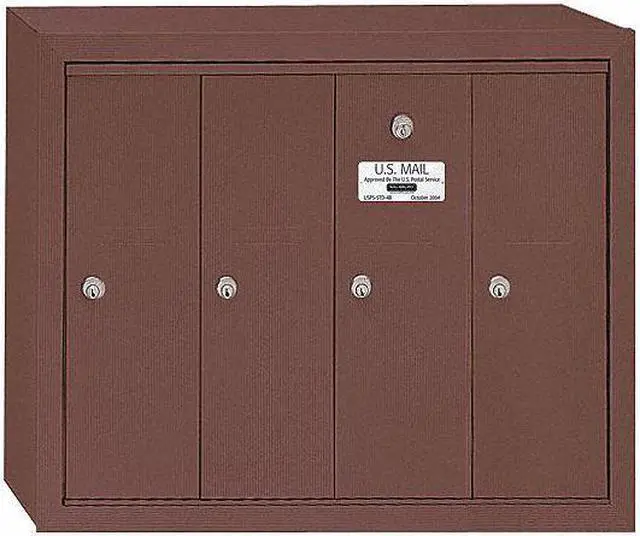 Alt view image 2 of 8 - SALSBURY INDUSTRIES 3504ZSU Mailbox, Bronze, Powder Coated, 4 Doors, Surface, -