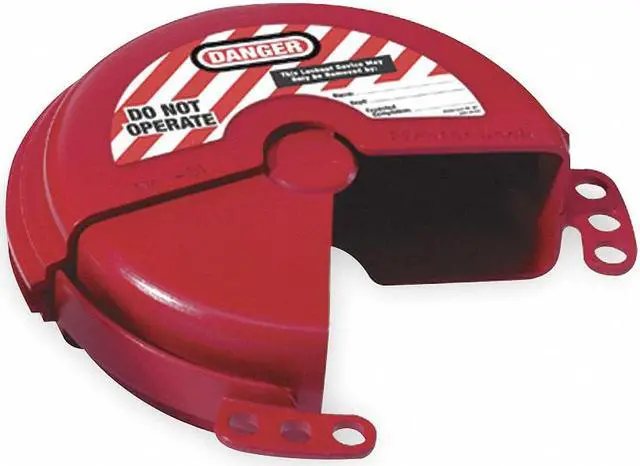 Alt view image 2 of 8 - Master Lock Gate Valve Covers Small 2" to 5" Diameter Red 481