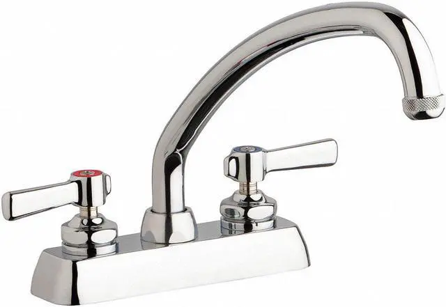 Alt view image 3 of 5 - CHICAGO FAUCET W4D-L9E1-369AB Low Arc Kitchen Faucet, Manual, 4" Mount, 2 Hole