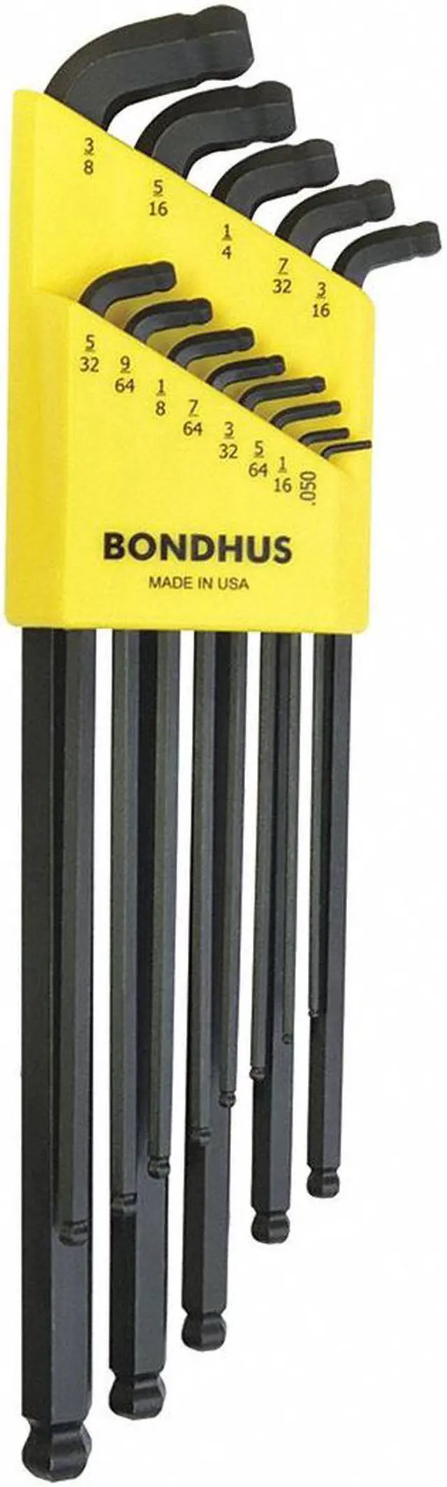 Main image of Extra Long L-Shaped SAE ProGuard™ Ball End Hex Key Set, Number of Pieces: 13