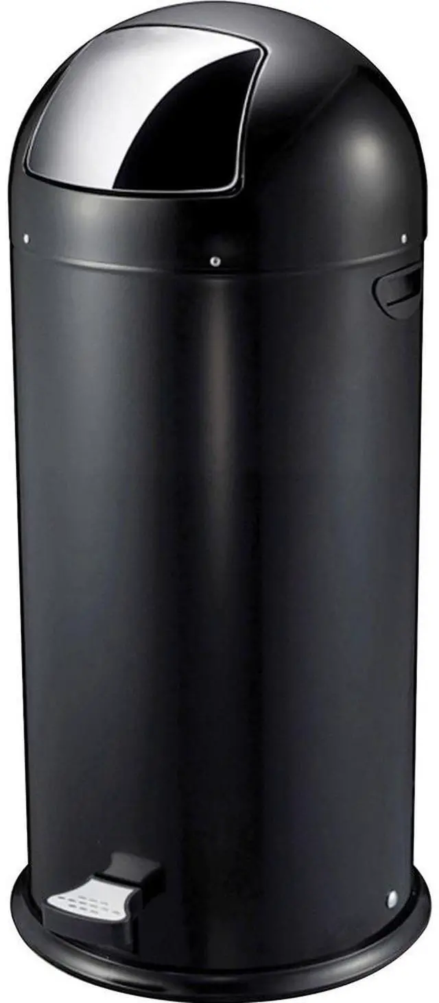 Alt view image 4 of 7 - Genuine Joe Round-Top Pedal Receptacle Bin - Steel - Black