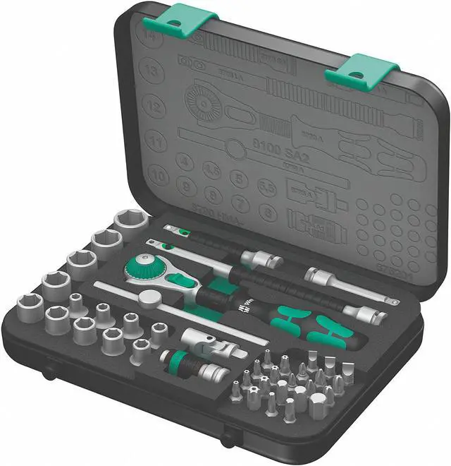 Alt view image 2 of 4 - WERA 05003533001 1/4 in Drive Ratchet Set, Metric, 42 pcs