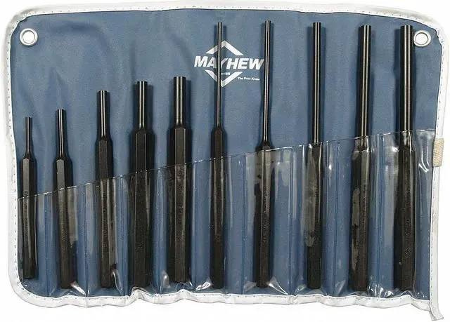 Alt view image 2 of 4 - MAYHEW 61511 Drive Pin Punch Set,10 Pieces,Steel