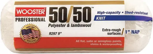 Alt view image 5 of 5 - WOOSTER R297-9 9" Paint Roller Cover, 1" Nap, Knit Lambswool/Polyester