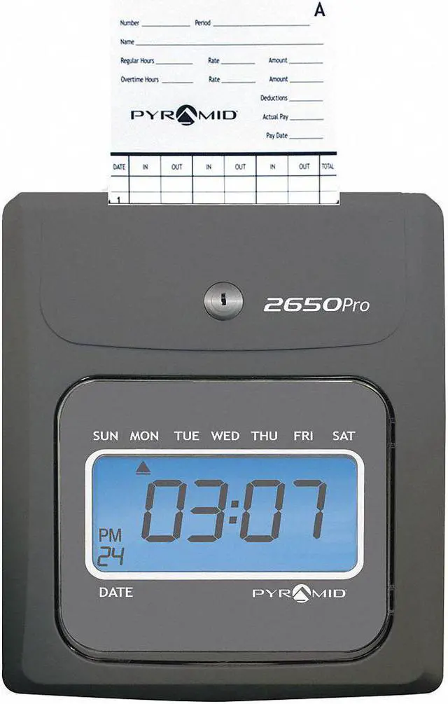 Alt view image 4 of 6 - 2650 Pro Auto Aligning Time Clock LCD Display Charcoal