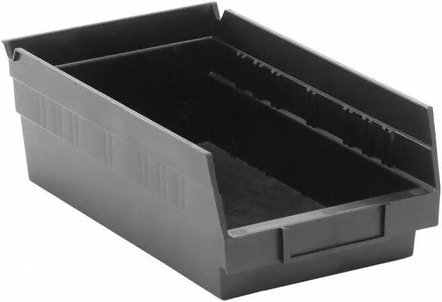 Alt view image 2 of 4 - QUANTUM STORAGE SYSTEMS QSB102CO Shelf Storage Bin, Polypropylene, Black, 4 in