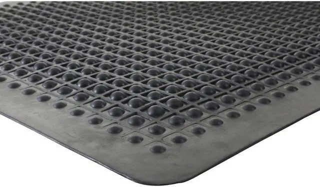 Alt view image 3 of 14 - Genuine Joe Anti Fatigue Mat Rubber Beveled Edge 3'x5' Black 70373