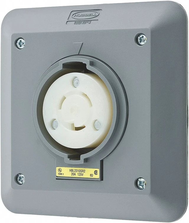 Alt view image 3 of 4 - HUBBELL WIRING DEVICE-KELLEMS HBL2310SR2 Locking Receptacle, L5-20R, 20 A, 125V