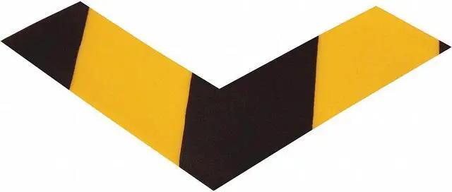Main image of MIGHTY LINE ANGLEB&Y Floor Marking Tape, vinyl, No Legend, Black, Yellow, 2