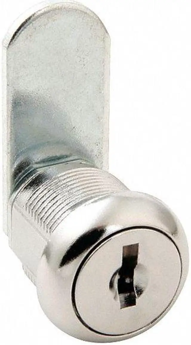 Alt view image 2 of 3 - CCL 65101 Disc Tumbler Keyed Cam Lock, Bright Chrome, 3/16 in For Door
