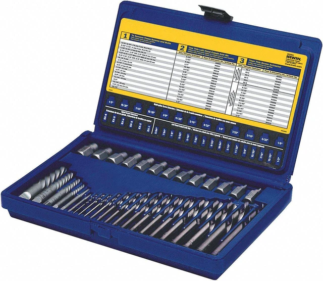 Alt view image 3 of 3 - IRWIN HANSON 11135ZR Screw Extractor/Drill Set,35 Pcs