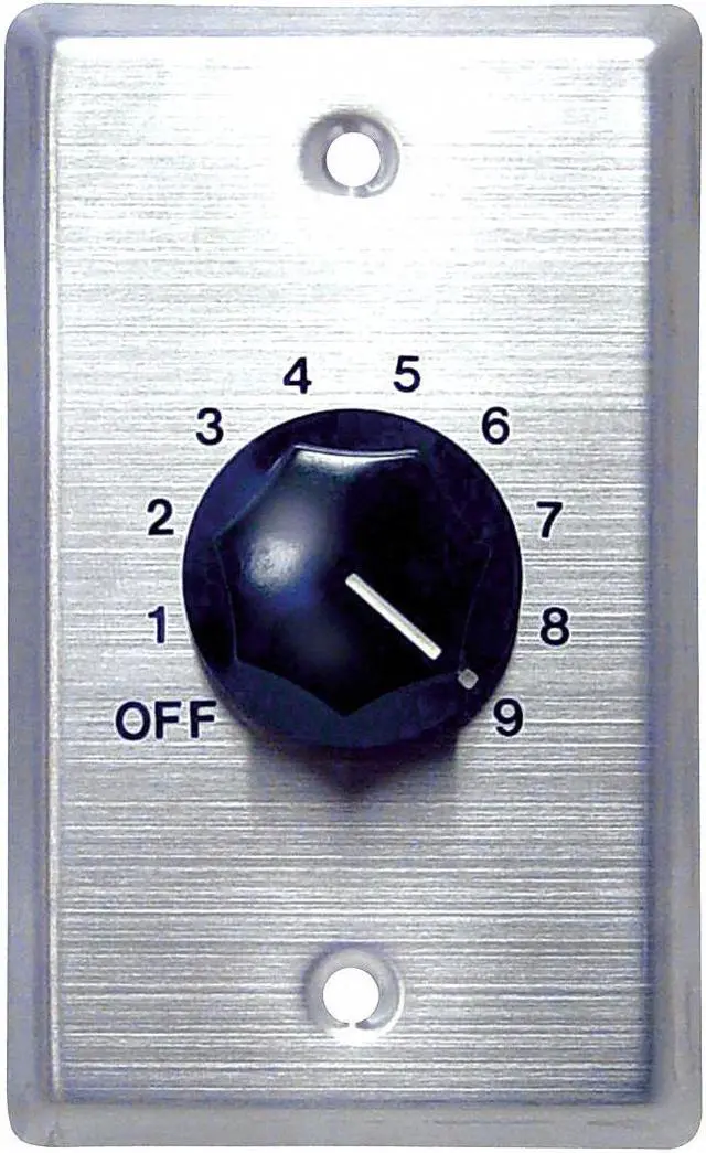 Alt view image 4 of 5 - Speco WAT50 50W 70/25V Mono Attenuator with Steel Wallplate