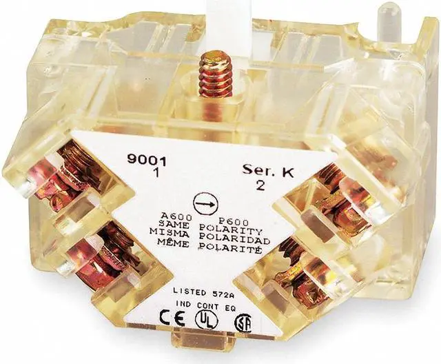 Alt view image 2 of 2 - SCHNEIDER ELECTRIC 9001KA41 Contact Block,1NC/1NO,30mm