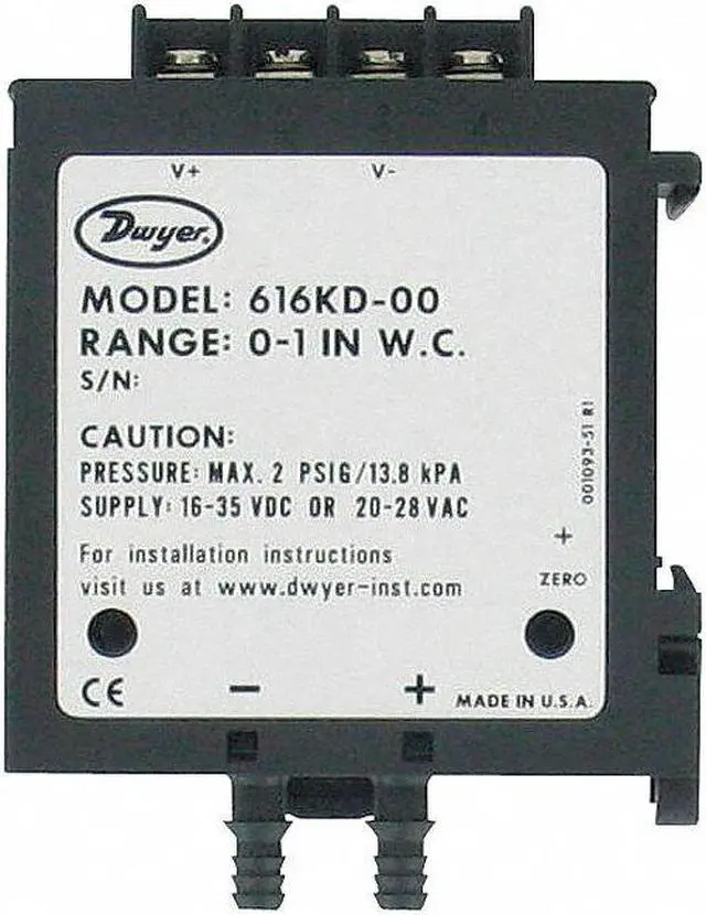 Main image of DWYER INSTRUMENTS 616KD-03 Differential pressure transmitter, 0 to 5" w.c.,