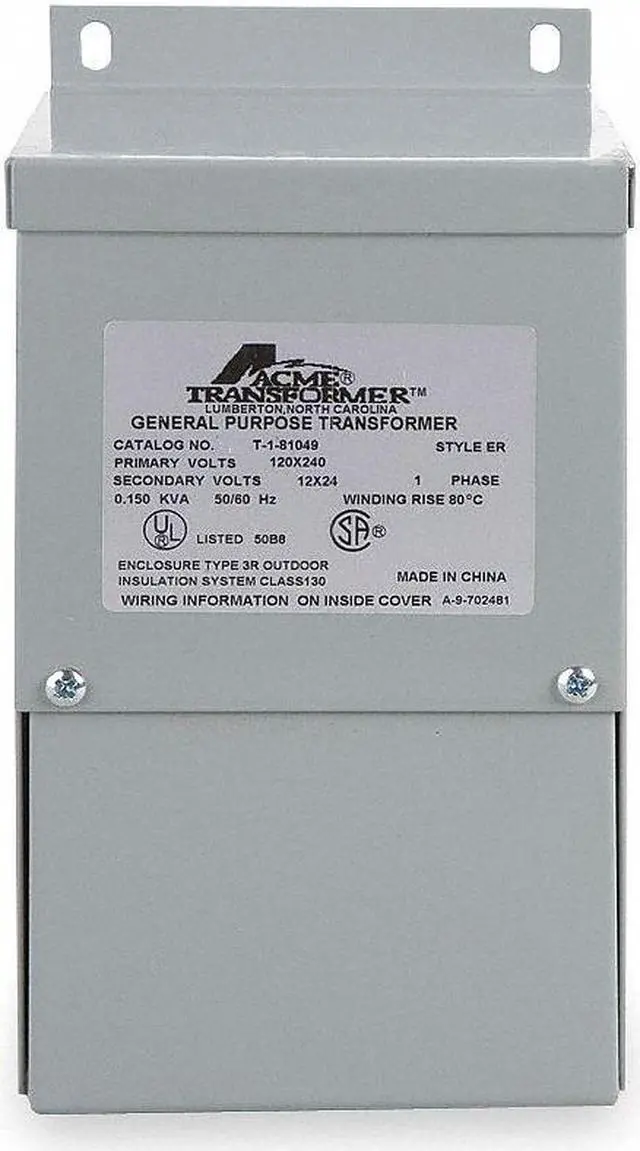 Main image of ACME ELECTRIC T111683 Buck Boost Transformer, 1 kVA, NEMA 3R, 12/24V AC,