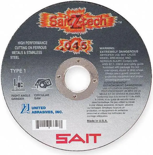 Alt view image 2 of 2 - UNITED ABRASIVES-SAIT 23325 CutOff Wheel,Z-Tech,5"x.045"x7/8"
